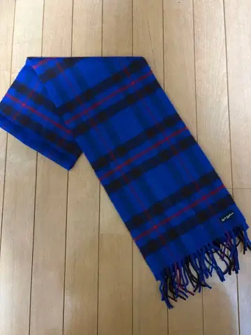 LEWIS LEATHERS / 울 스카프 블루 타탄 체크