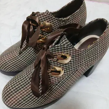 [HARAJUKU C.S.T.&P.] 체크 무늬 통굽 부티 사이즈 L