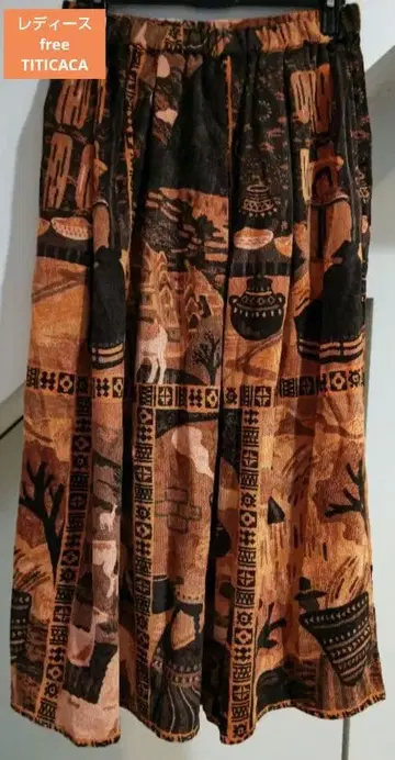 TITICACA 여성용 롱 스커트 오렌지 동양인 인기
