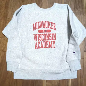 챔피온 리버스 위브 파랑 택 잉크 프린트