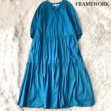 FRAMEWORK 코튼 티어드 원피스 롱 24년 정가 1.8만