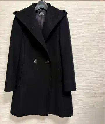 23구 (작은 사이즈) 울 후디드 코트 블랙 사이즈 34