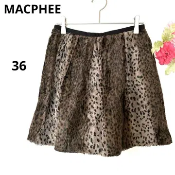 맥피 플레어 스커트 레오파드 무늬 브라운/블랙 36