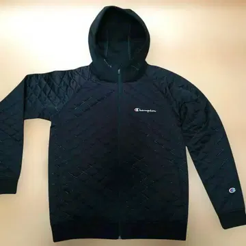 Champion 퀼팅 후드티 M 블랙