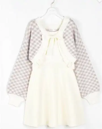 evelyn 체크 볼레로 니트 op 원피스