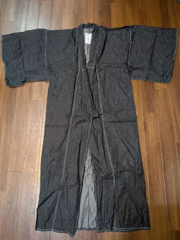 데님도스 데님 기모노 블랙 데님 화이트 스티치 남성용 S 사이즈