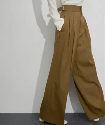 ADAM ET ROPE 와이드 팬츠 36 브라운