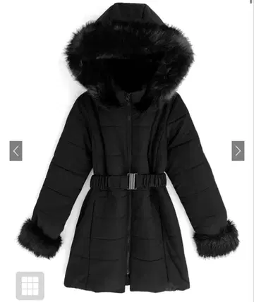 후드 부착 블랙 다운 자켓