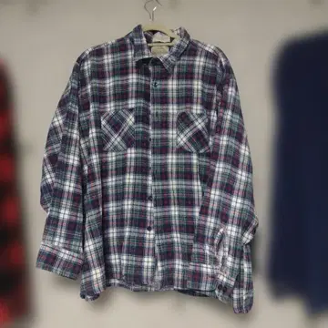 80년대 소거택 프린트 플란넬 셔츠, 배색