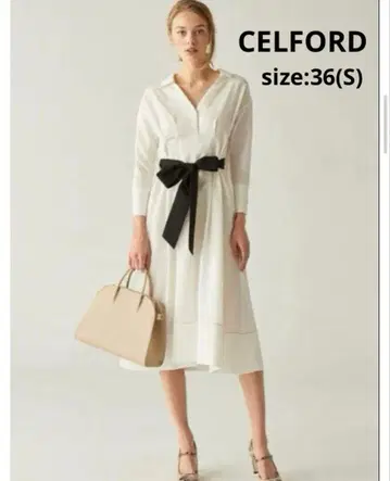 [ 새상품급 ] 셀포드 프론트 리본 셔츠 원피스