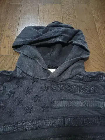 DENIM & SUPPLY 후드티 L 성조기 흑먹색 블랙 피그먼트 염색