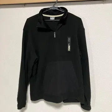 PUMA 블랙 하프 지퍼 트레이닝복