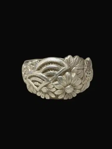 빈티지 실버 꽃무늬 반지 하와이안 주얼리 프리 사이즈