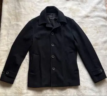 네이비 코트 버튼 포함