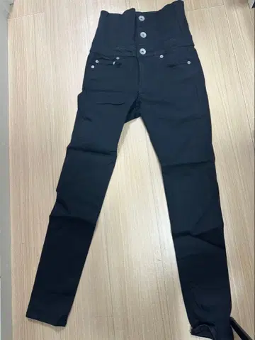 GYDA 블랙 스키니 팬츠 레이스업 허리