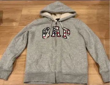 GAP 갭 미국 국기 디자인 후드티 자수 로고 속기모 S