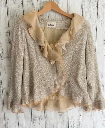 클래시컬 디자인 풀오버 프릴 클라로리 Y2K 펄 골드 자수