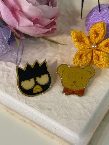 레트로 Sanrio 핀 배지 세트 1990년대