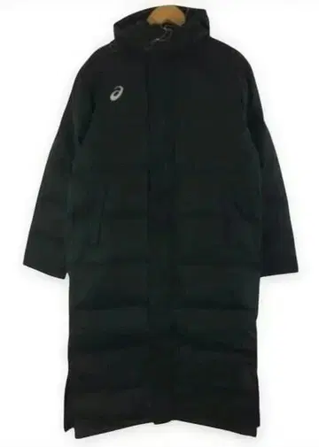 ASICS 후드 부착 롱 다운 자켓 블랙 벤치 코트