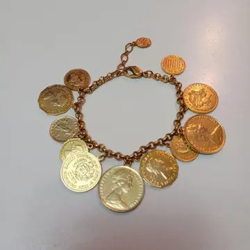 골드 코인 참 팔찌