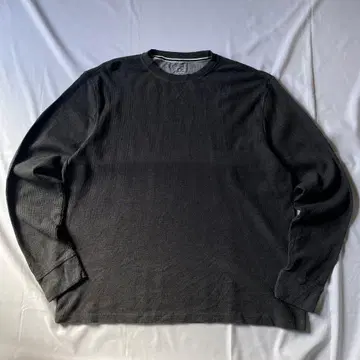 00s 써멀 롱T 와플 원단 그런지 Y2K 블랙 블랙 헤이세이