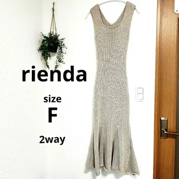 리엔다 rienda 베이지 크로셰 머메이드 니트 원피스