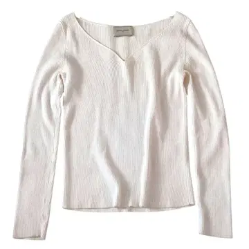 컨디션 최상 유나이티드 애로우즈 코튼 실크 V넥 리브 니트