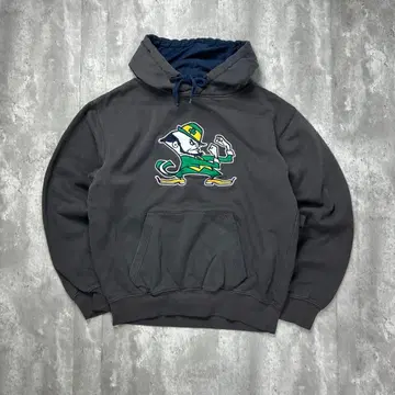 구제 의류 자수 파이팅 아이리쉬 후드 맨투맨 그레이 M 5954