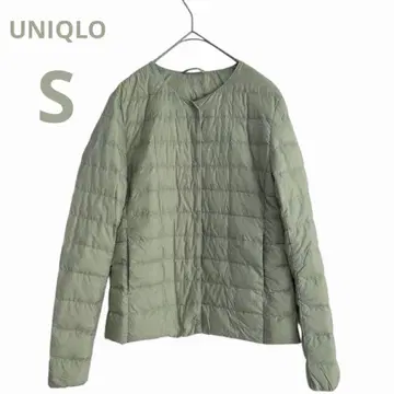 UNIQLO 노카라 울트라 라이트 다운 S 라임 그린 2way