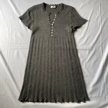 00s 울 니트 원피스 그레이 Y2K 헤이세이 인기 구제 의류
