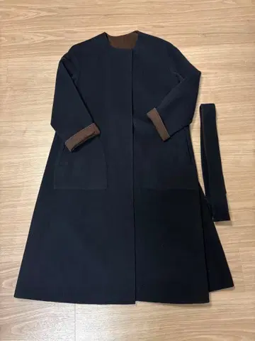 [ 조셉 ] 리버서블 리버 코트 네이비 x 브라운