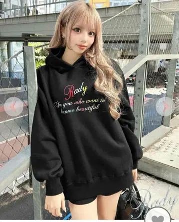 rady 컬러풀 로고 후디 블랙