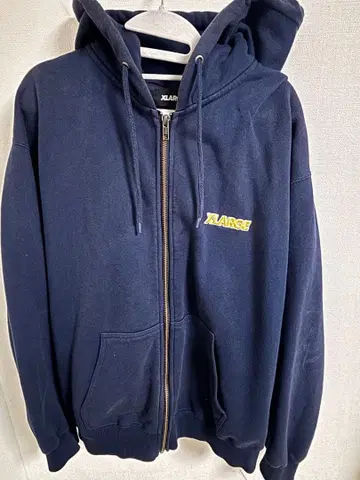 XLARGE 네이비 집업 후드티 S 짧은 기장