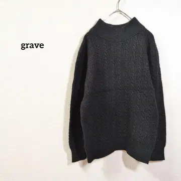 그레이브 니트 스웨터 블랙 M 케이블 짜임 가을/겨울