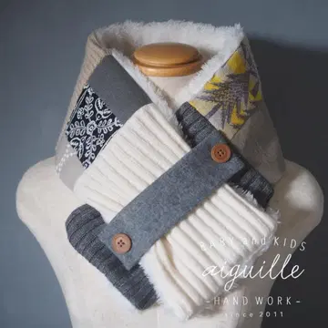 미나 페르호넨 원단 사용 패치 머플러 성인용