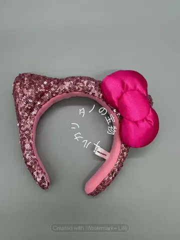 정품 USJ 핑크 스팽글 헬로키티 머리띠