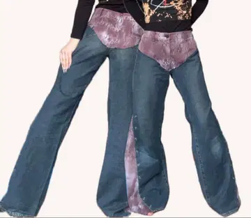 유니크 디자인 플레어 데님 팬츠