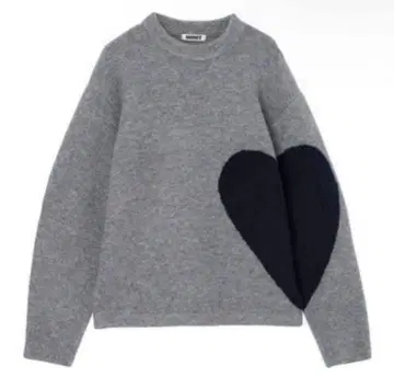 NKNIT 하트 패턴 니트 그레이 프리 사이즈