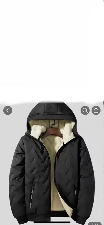 남성용 플리스 안쪽 후드 부착 자켓 M 블랙