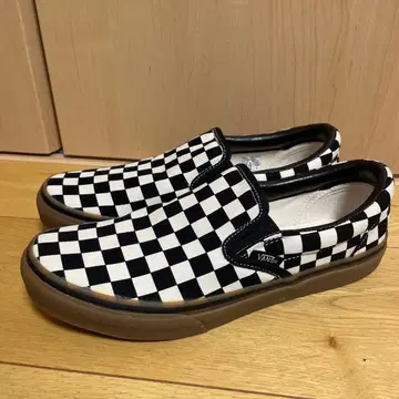 VANS 체커 고무 밑창 슬립온 US 8 26cm V98CL