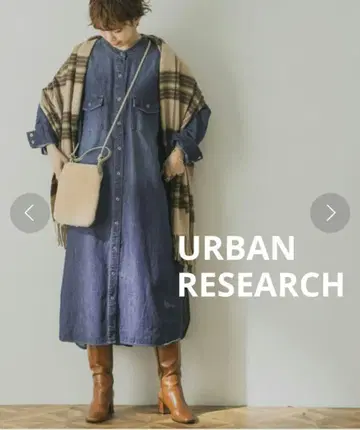 [새상품급 스냅 버튼] 어반 리서치 데님 오버 셔츠 원피스 다크 네이비