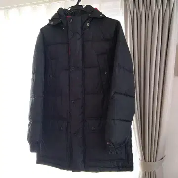 TOMMYHILFIGER 블랙 패딩 자켓 후드 부착