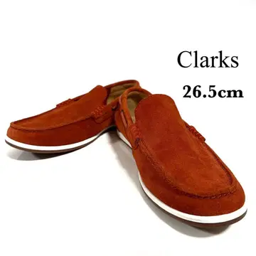 [ 미사용급 ] Clarks 모벤산 적갈색 스웨이드 고급 데크 슈즈