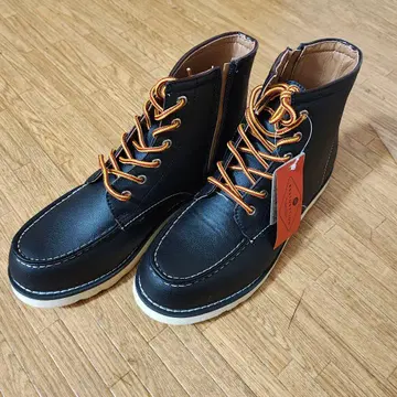 블랙 엔지니어 부츠 합성 피혁 사이드 지퍼 26.5cm