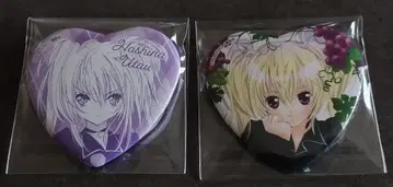 수호캐릭터! 호시나 우타우 프린세스 카페 하트 캔뱃지 2종