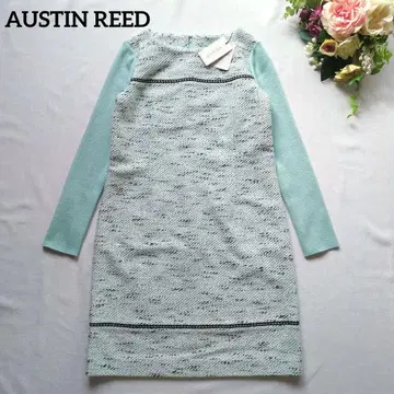 [ 택 포함 미사용 ] 오스틴 리드 트위드 절개 원피스 민트 그린