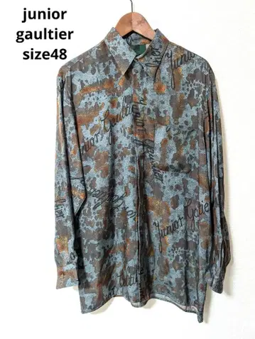 새상품급 80S~90S junior gaultier 올 패턴 로고 셔츠