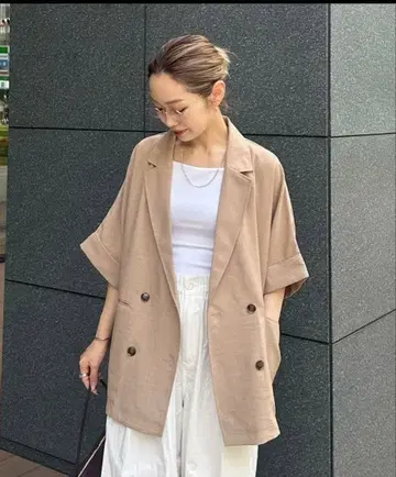 테크 린넨 반팔 셔츠 자켓