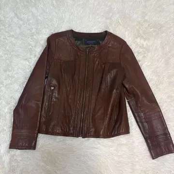 Spick and Span 가죽 자켓 노카라 자켓 램 가죽