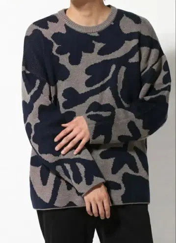 새상품 HARE 자카드 플라워 니트 풀오버